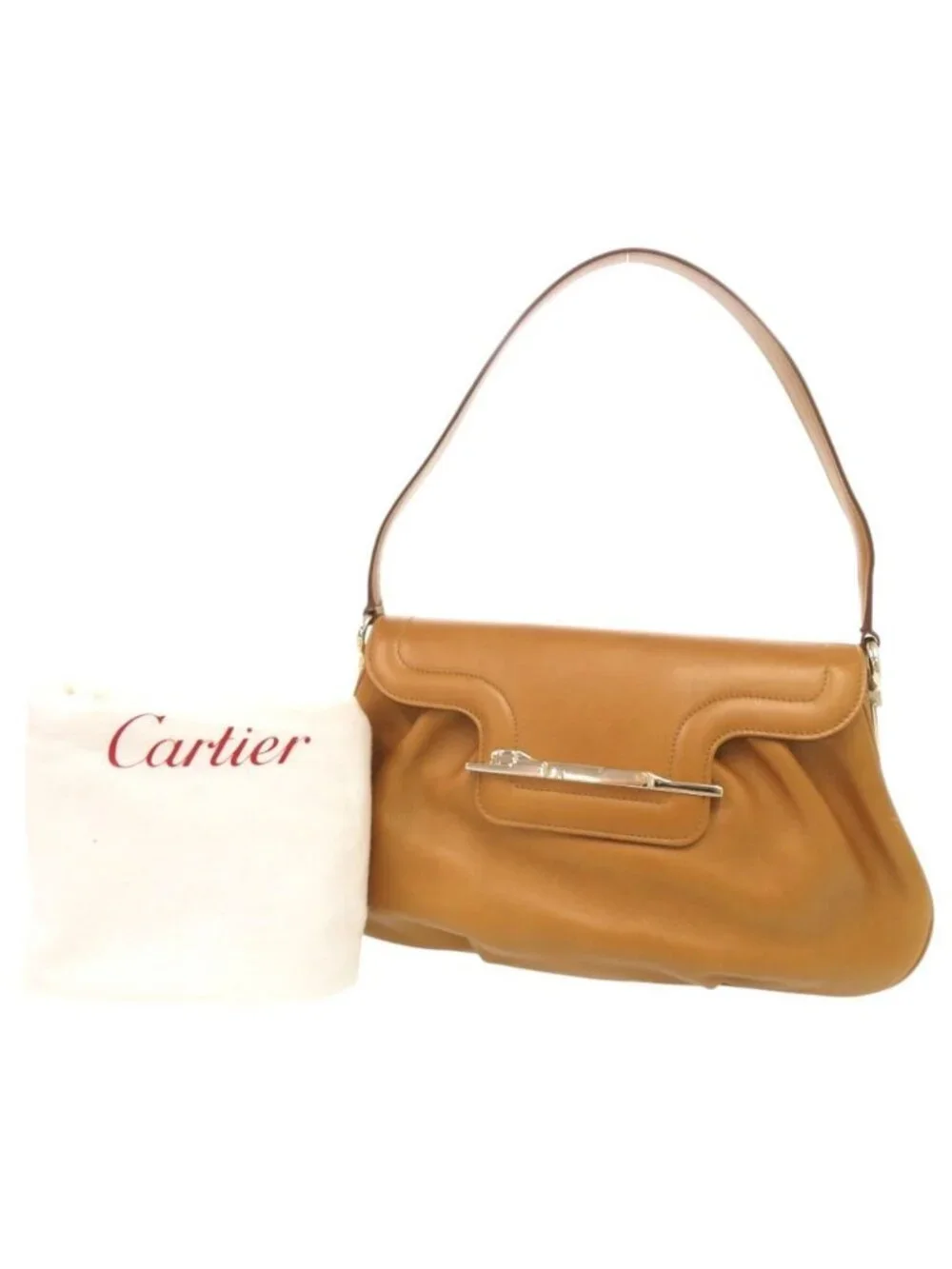 Cartier Panthere Leather Camel Shoulder Bag